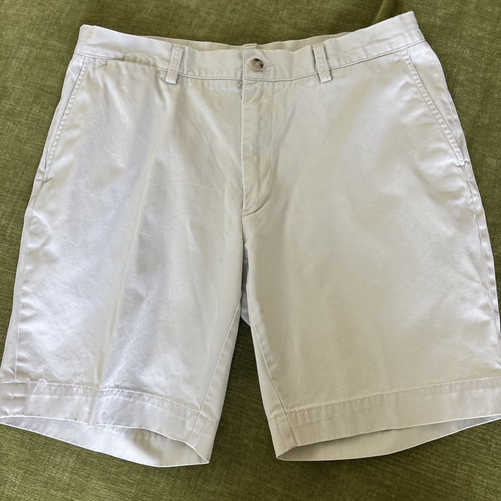 Polo Ralph Lauren Shorts sz 35  Classic Fit 9" Khaki Tan Flat Front Preppy Golf